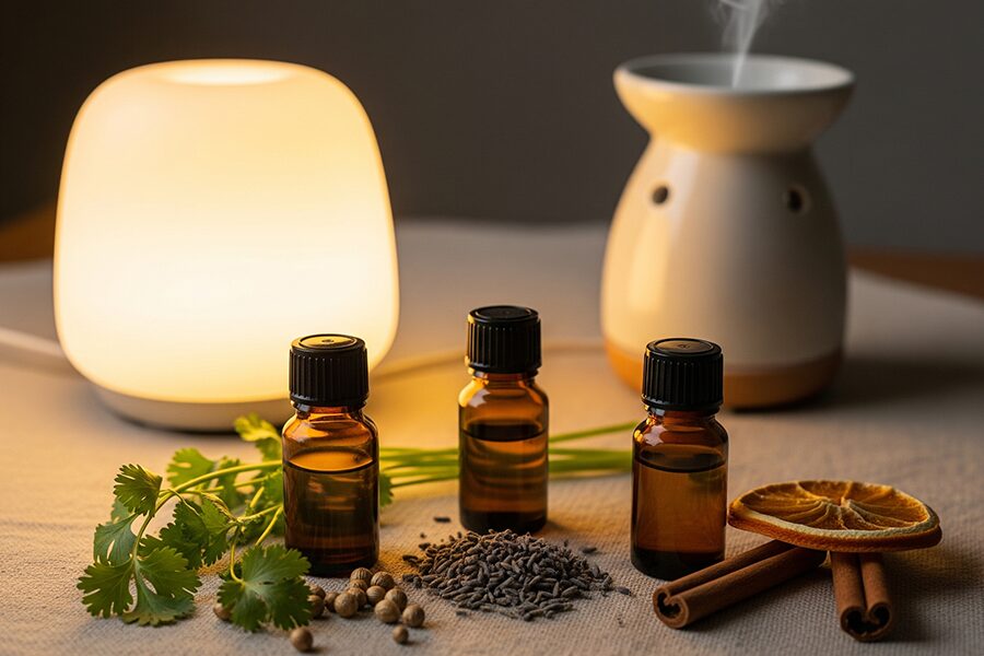 Combo tinh dầu mùi già thư giãn với oải hương và quế