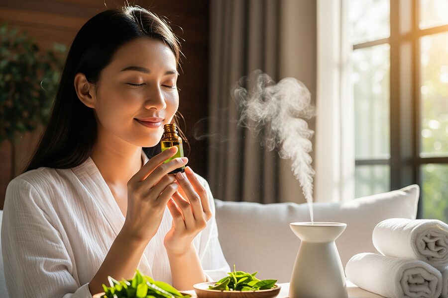 công dụng của tinh dầu trà xanh trong chăm sóc da và thư giãn