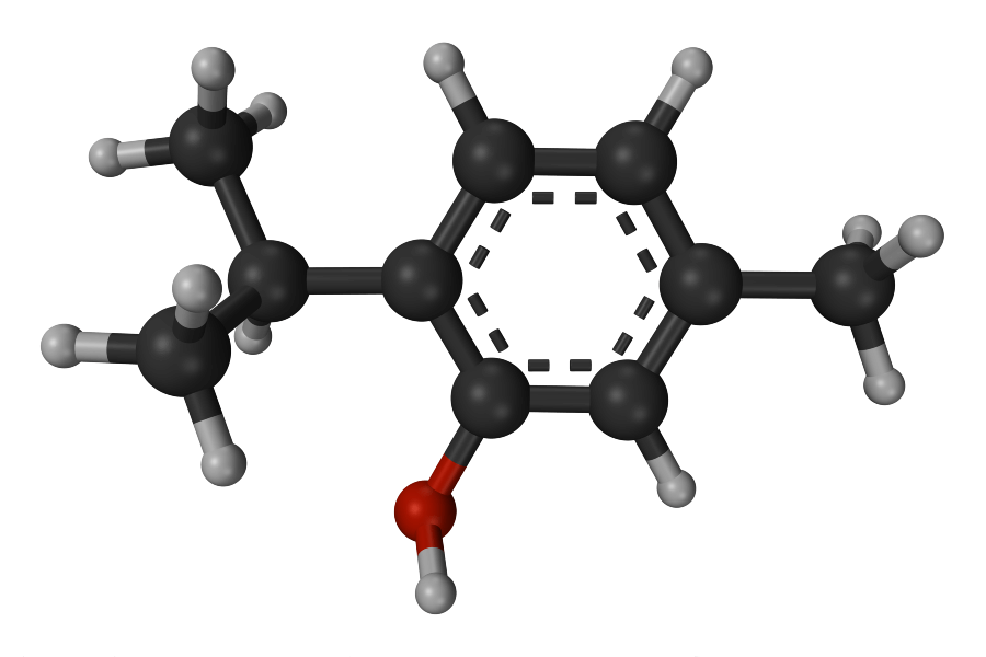 cấu trúc thymol, một trong thành phần chính của hydrosol