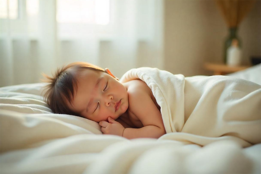 Massage cho bé bằng dầu massage em bé giúp dễ ngủ