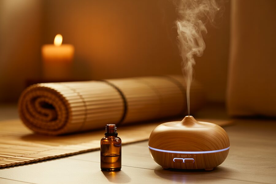 Khuếch tán tinh dầu ngọc am trong không gian thiền định
