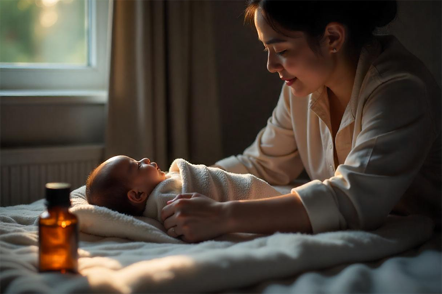 Thời điểm massage cho bé lý tưởng vào buổi tối