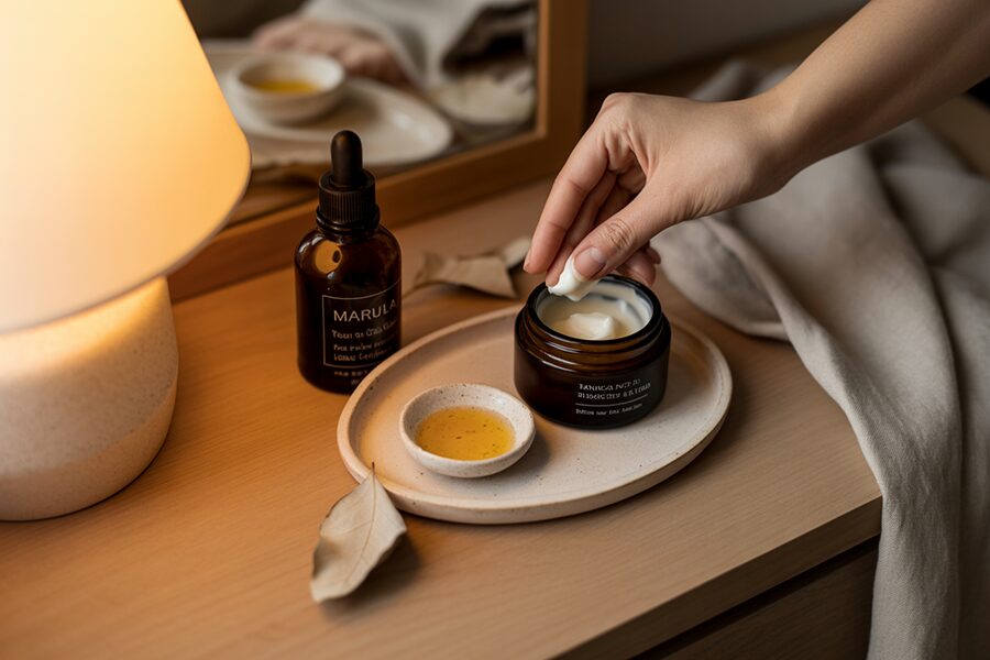 cách dùng kem dưỡng chứa dầu marula hiệu quả trong skincare tự nhiên