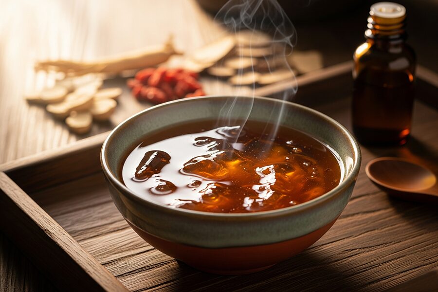 Chén a giao chưng mật ong – món dưỡng huyết truyền thống từ cao da lừa