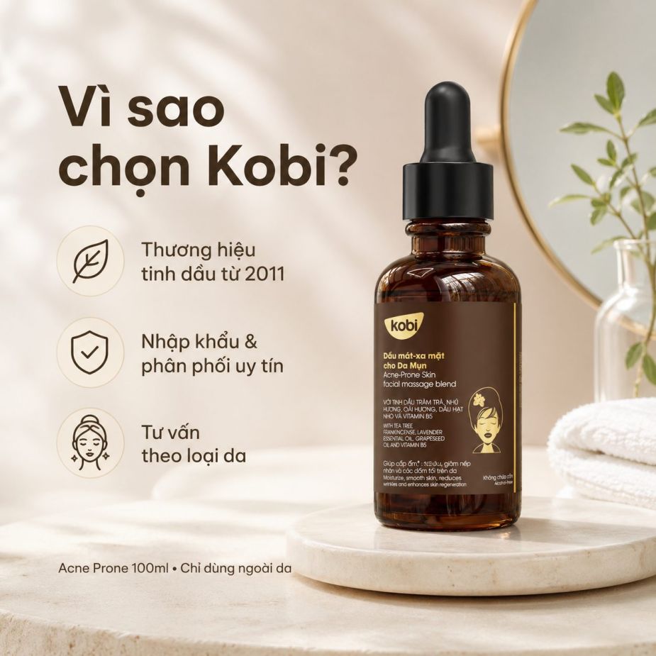 Dầu massage mặt Kobi Acne Prone được Kobi tư vấn theo tình trạng da và đóng gói cẩn thận.