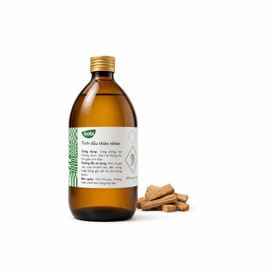Ảnh sản phẩm tinh dầu Gỗ Đàn Hương Kobi chai 500ml nguyên chất