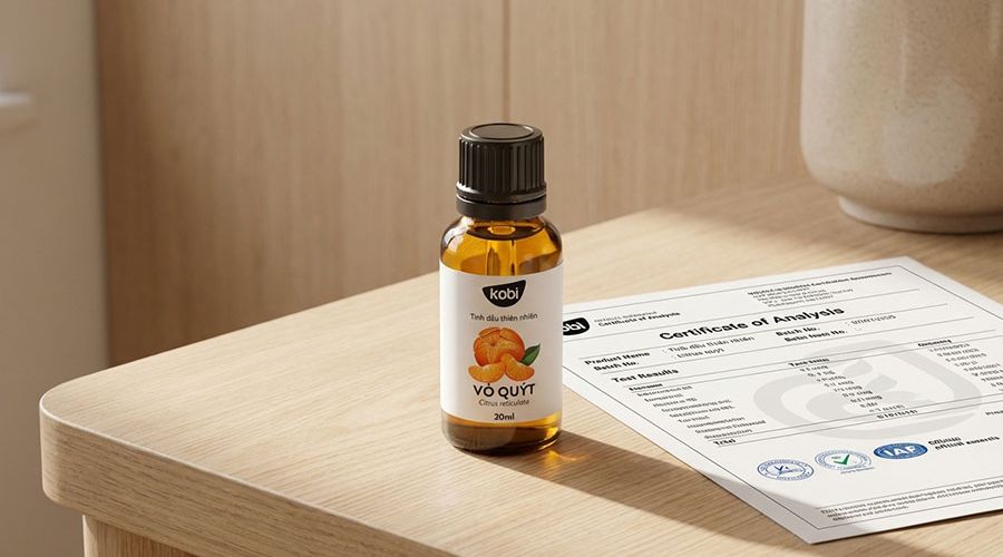 COA tinh dầu – giấy chứng nhận phân tích tinh dầu Kobi minh bạch và rõ ràng