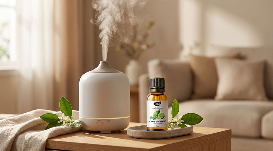 Ảnh máy khuếch tán tinh dầu an toàn trong nhà với tinh dầu Kobi