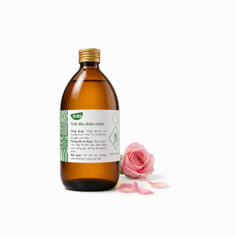Ảnh sản phẩm tinh dầu Hoa Hồng Kobi chai 500ml nguyên chất