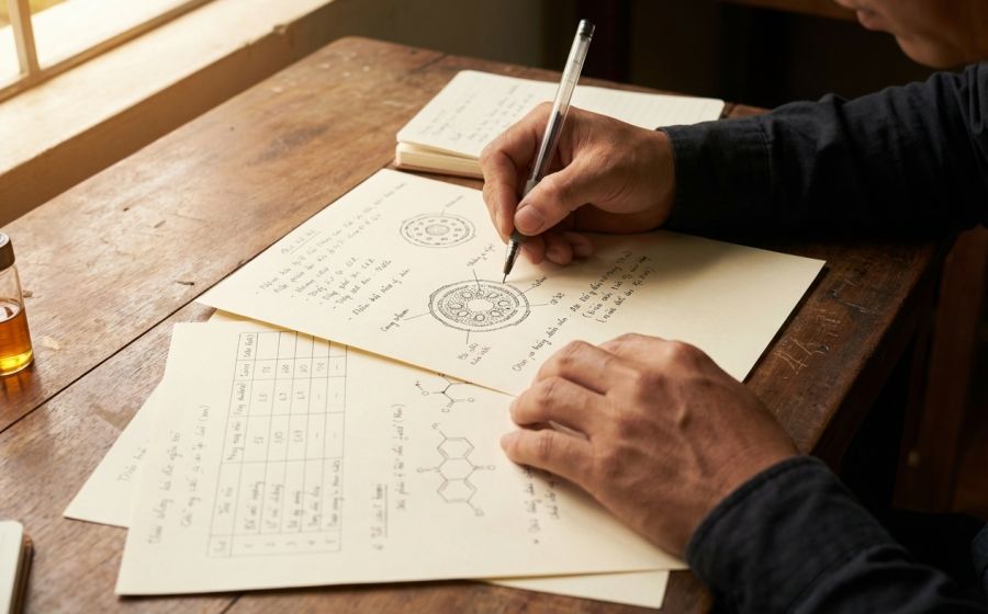 Hoạt động nghiên cứu và phân tích quy trình liên quan đến tinh dầu thiên nhiên tại Kobi Việt Nam
