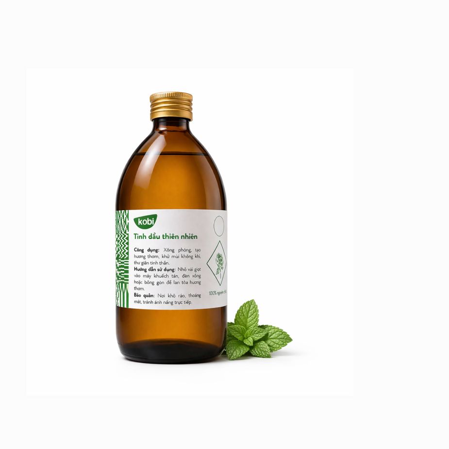 Ảnh sản phẩm tinh dầu Bạc Hà Kobi chai 500ml nguyên chất