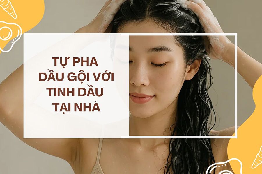 Tự pha dầu gội với tinh dầu tại nhà
