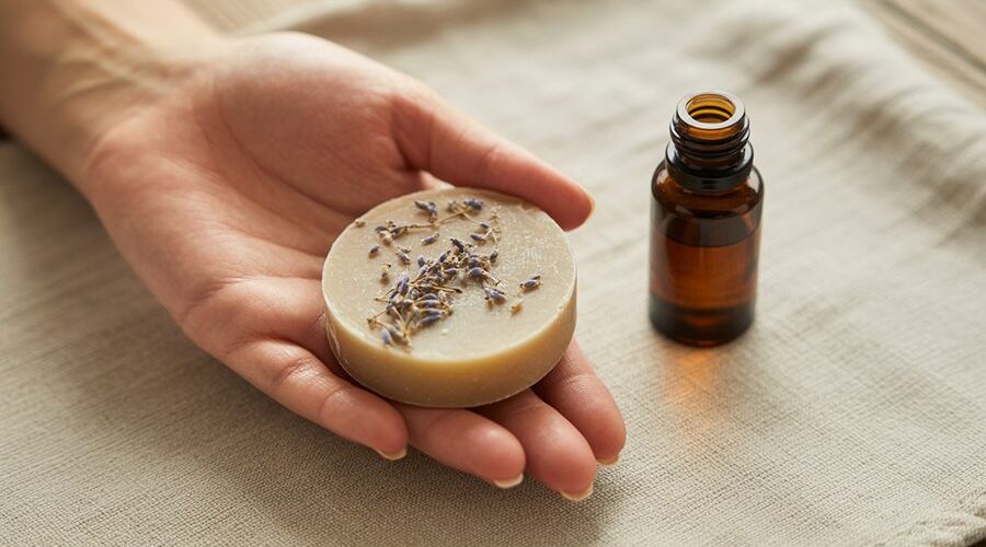 làm xà phòng từ dầu dừa và oải hương tại nhà với nguyên liệu thiên nhiên