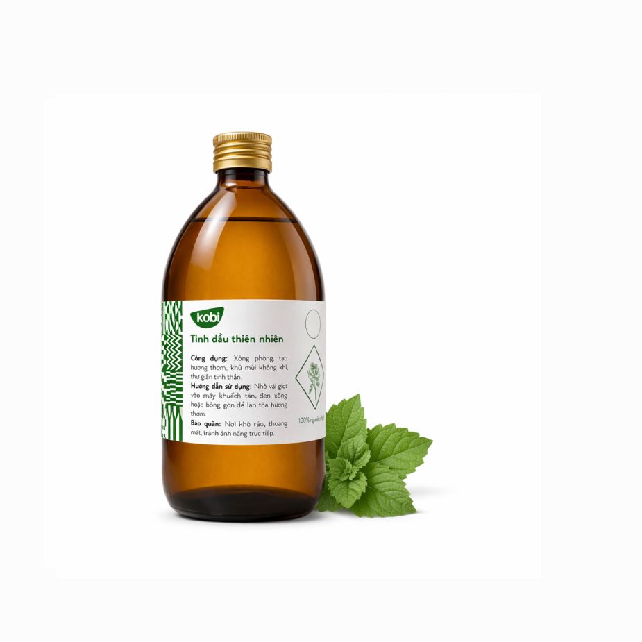Ảnh sản phẩm tinh dầu Bạc Hà Lục Kobi chai 500ml nguyên chất