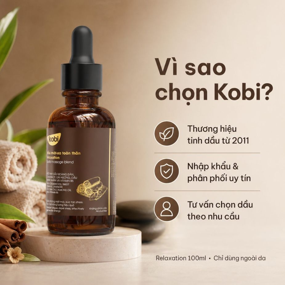 Dầu massage Kobi Relaxation từ Kobi được đóng gói cẩn thận, tư vấn theo nhu cầu và hỗ trợ nhanh.