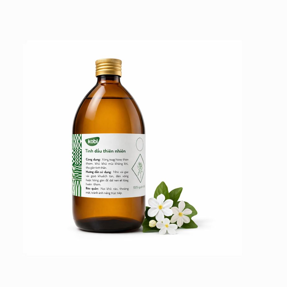 Ảnh sản phẩm tinh dầu Hoa Nhài Kobi chai 500ml nguyên chất