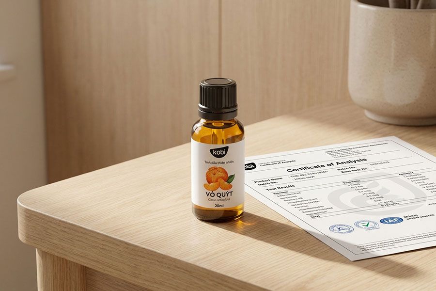 COA tinh dầu – giấy chứng nhận phân tích tinh dầu Kobi minh bạch và rõ ràng
