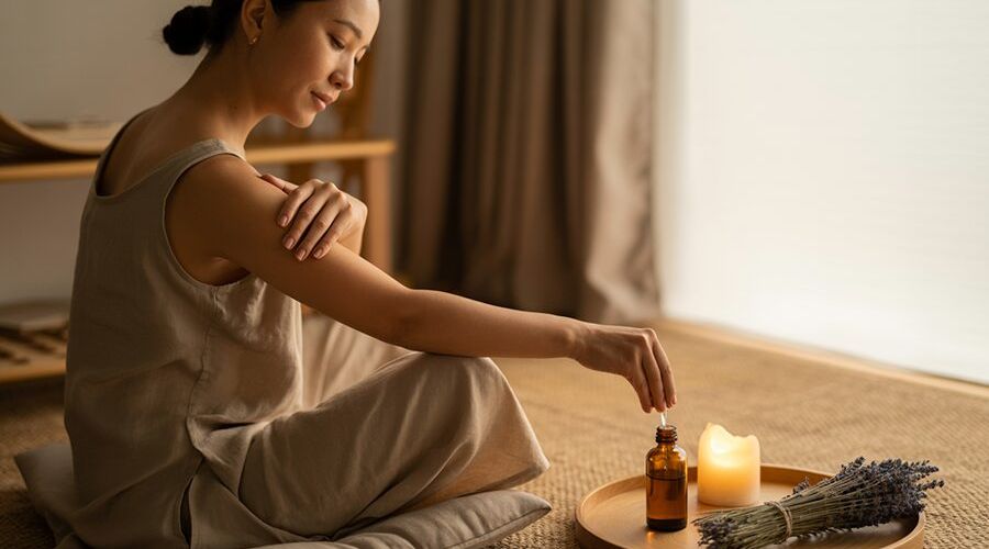 Ảnh minh họa tinh dầu massage là gì, khung cảnh thư giãn ấm áp