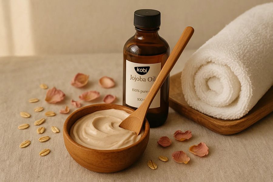 Mặt nạ tinh dầu jojoba cho da khô và bong tróc tại nhà