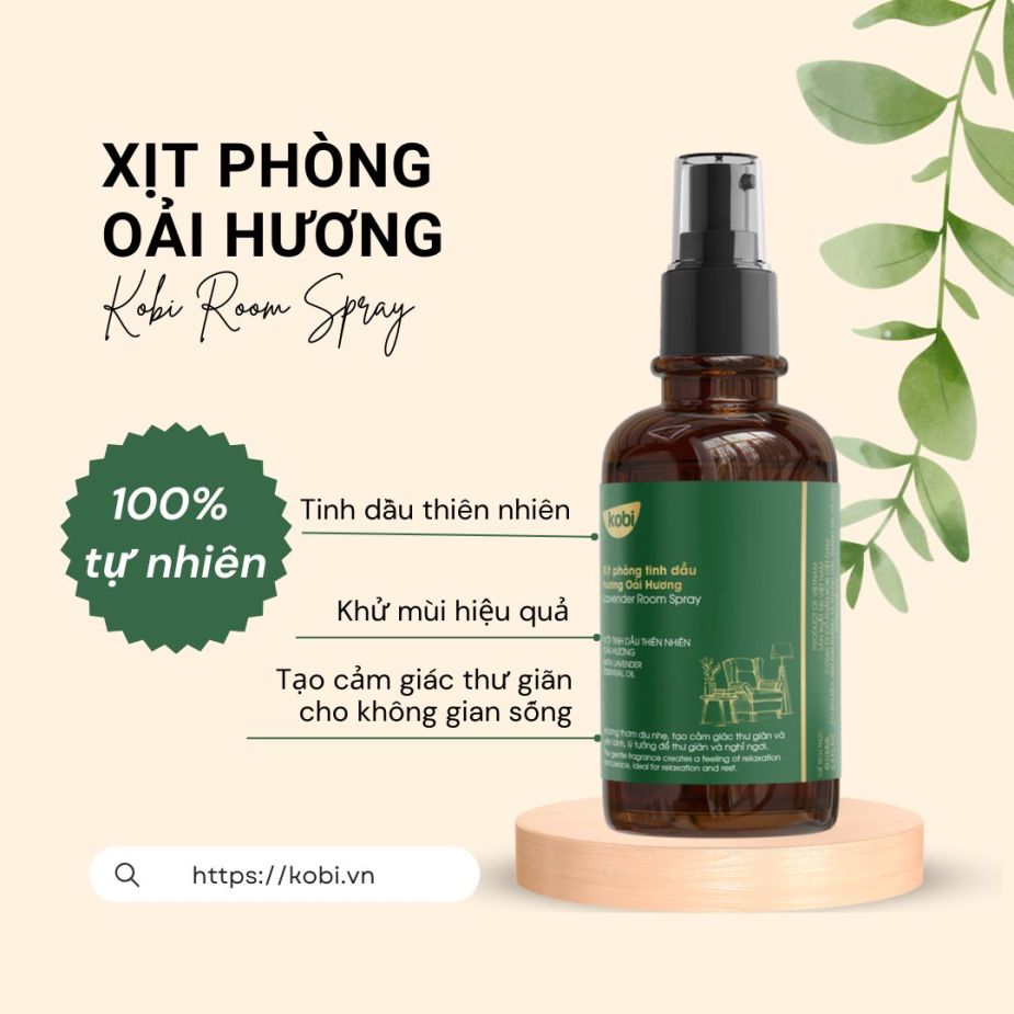 Xịt phòng tinh dầu Kobi Hương Oải Hương