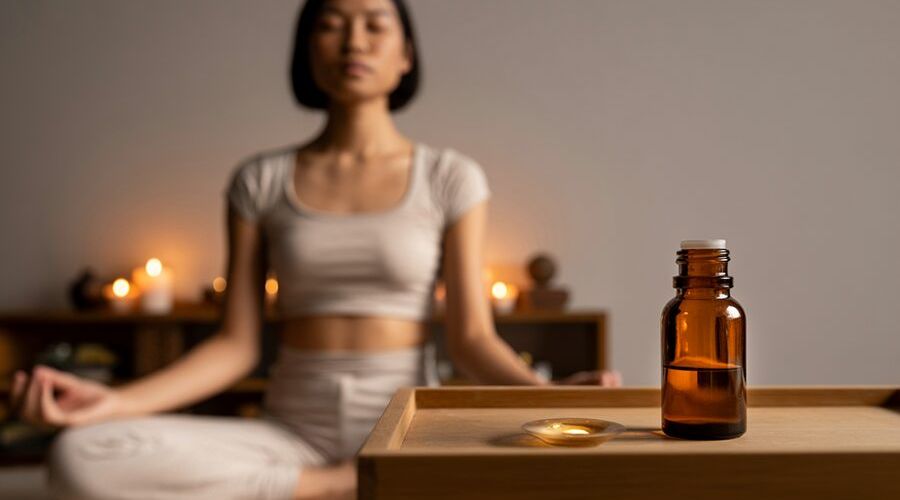 Thiền định với tinh dầu ngọc am trong không gian ấm áp