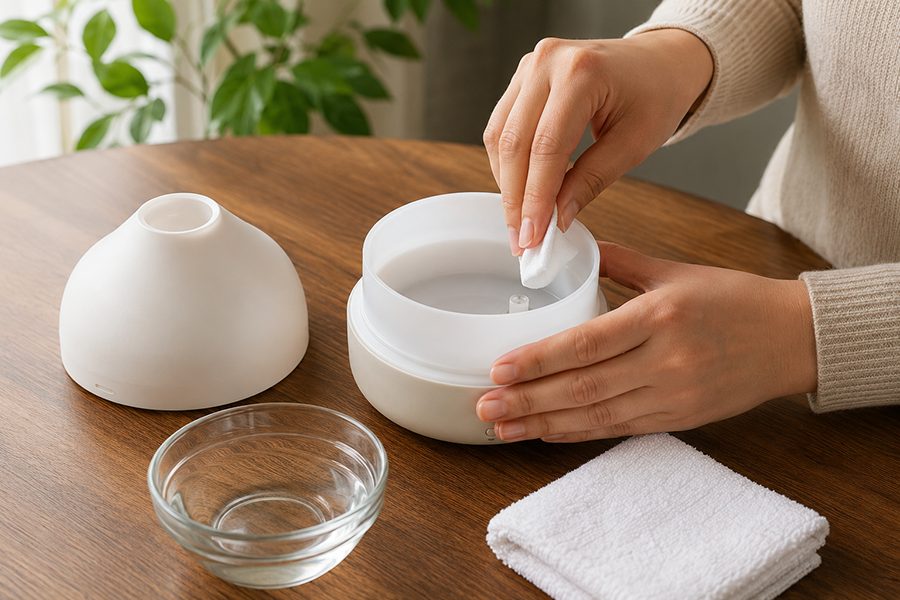 cách dùng máy xông tinh dầu và vệ sinh sau khi dùng