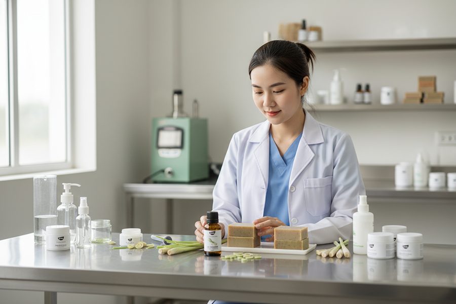 Ứng dụng tinh dầu sả chanh trong sản xuất mỹ phẩm và sản phẩm gia dụng