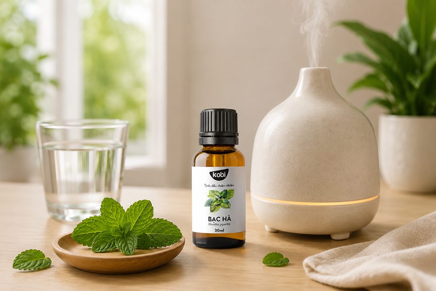 Mùi hương the mát của bạc hà trong không gian sống