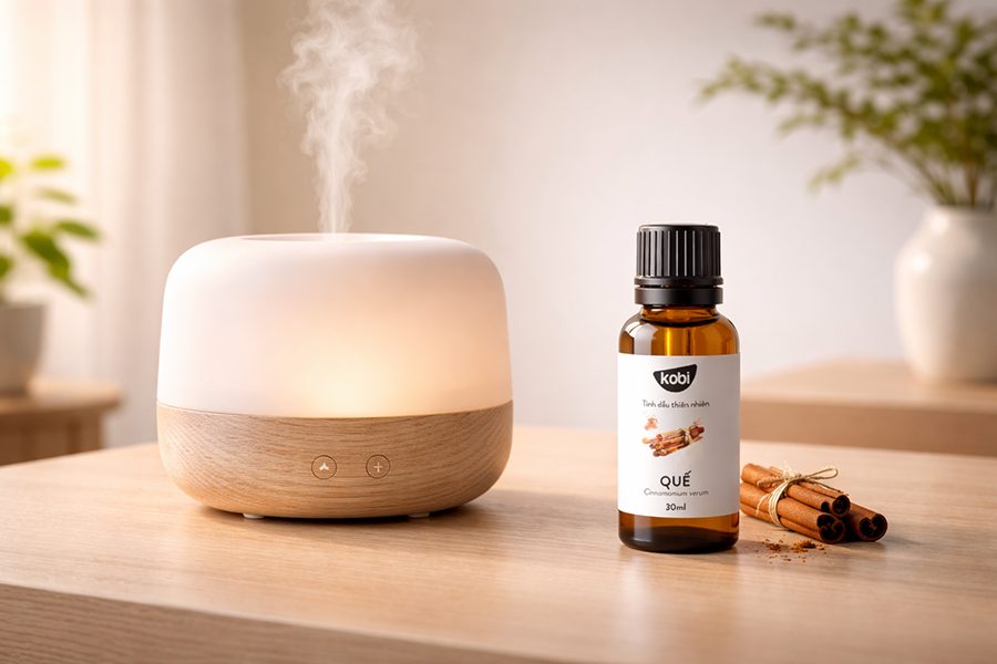 công dụng của tinh dầu quế khi xông phòng