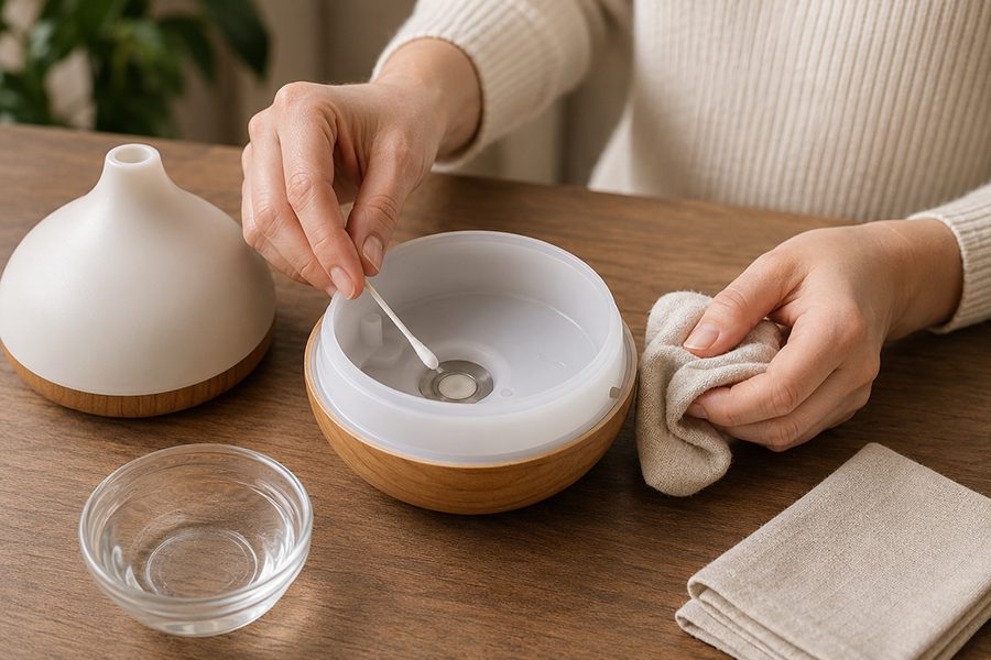 vệ sinh máy xông tinh dầu bị tắc cặn