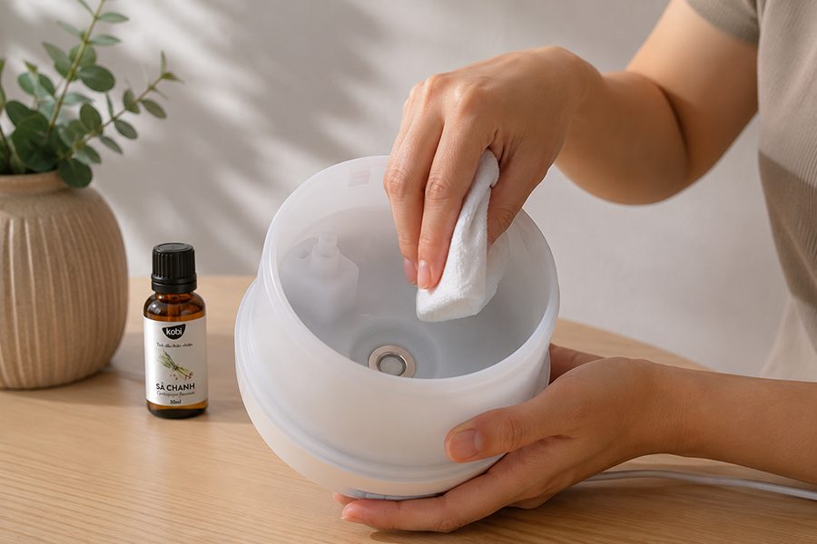 vệ sinh máy xông tinh dầu sau khi sử dụng